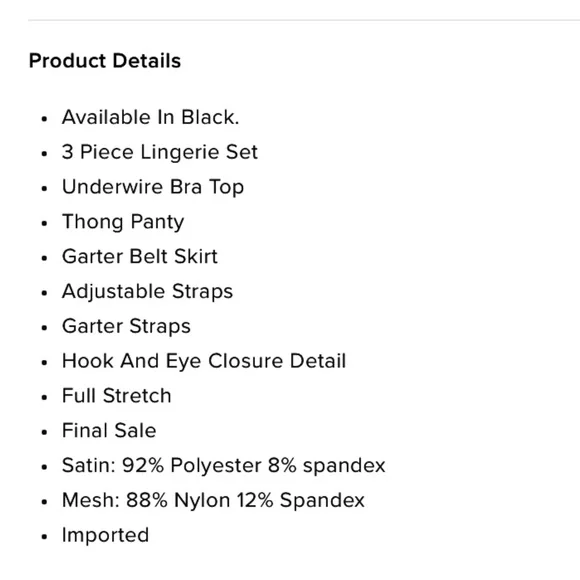 Fashion Nova Hooked on Desire Mesh Garter 3-piece Black Set S NWT - Picture 6 of 13